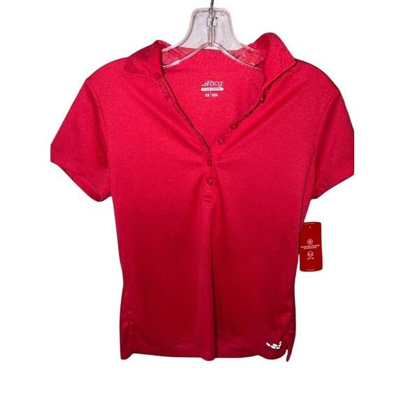 bcg Tops - BCG Club Sports Womens Red Performance Polo Shirt XS‎ Moisture Wicking UPF 50
